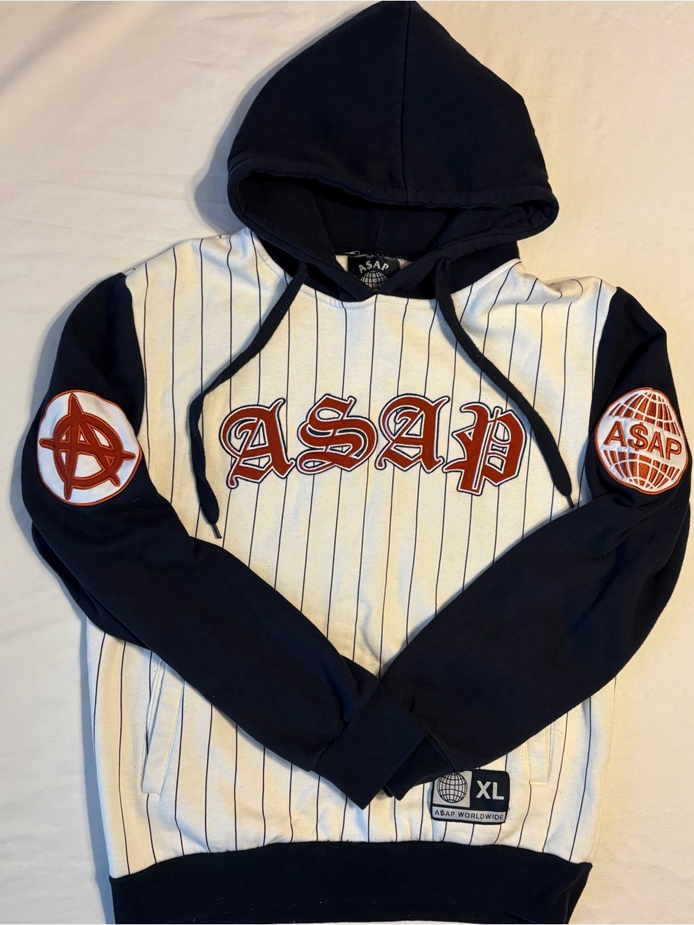 A$AP Worldwide AWGE "212" Pinstripe Baseball Jersey Hoodie